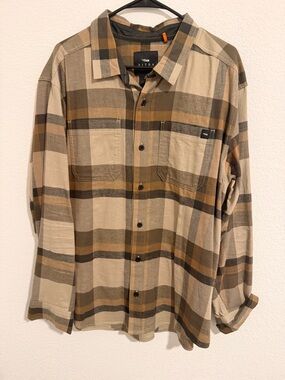 Sitka Men's Lightweight Tan Plaid Shirt Jacket